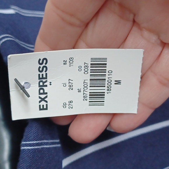 NWT Express Navy Striped Blazer, sz M - Picture 6 of 7